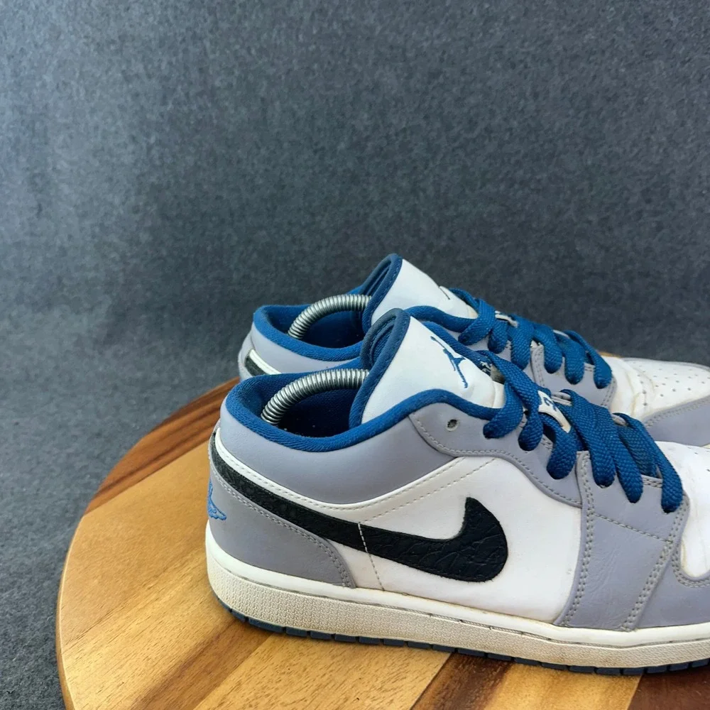 Nike Air Jordan 1 Low Cement True Blue 553558-103 Men's Athletic Sneakers 10.5